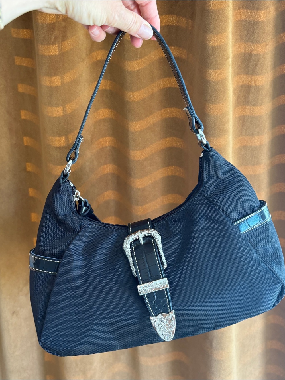 🤠 🖤Ariat Black Western Shoulder Bag | Silver Buckle Accent | Y2K Western Chic